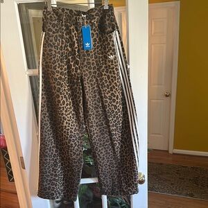 Adidas Leopard Print Wide-Leg Pants